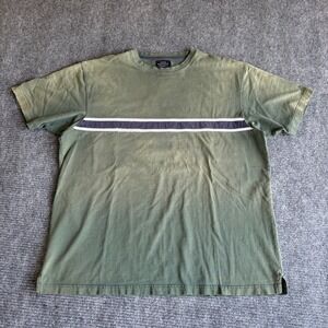 Vintage Sonoma Jean Company Mens XL Green Striped T-Shirt Sun Faded Distressed
